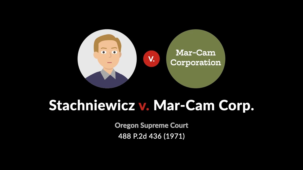 Stachniewicz v. mar-cam corp. case brief