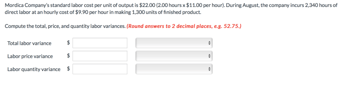 Labor cost standard transcribed