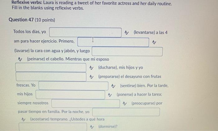 Gramatica a reflexive verbs level 2 pp 119-123 answer key